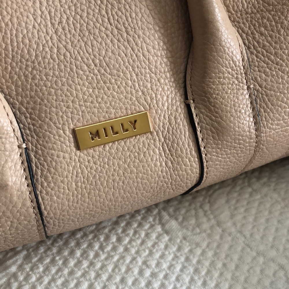 Milly Beige Leather Shoulder Bag